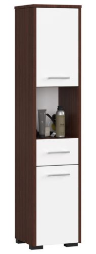 AKORD FIN Fürdőszobai Oszlopszekrény 140cm Wenge Fehér
