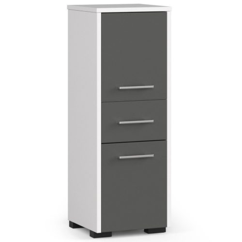AKORD FIN Fürdőszobai Álló Szekrény Laminált Fehér-Szürke 85cm