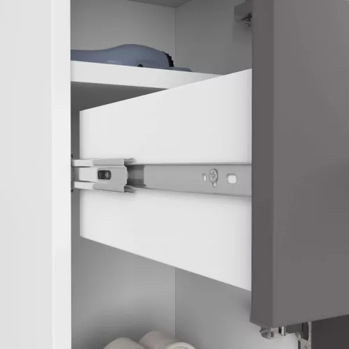 AKORD FIN Fürdőszobai Álló Szekrény Laminált Fehér-Szürke 85cm