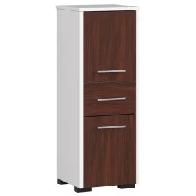   AKORD FIN Fürdőszobai Oszlopszekrény 30 2D 1F 85cm Fehér/Wenge