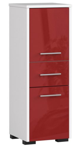 AKORD FIN Fürdőszobai Oszlopszekrény 85cm Magasfényű Piros