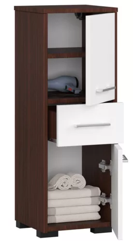 AKORD FIN Fürdőszobai Oszlopszekrény 85cm Wenge-Fehér