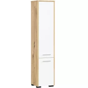   AKORD FIN Fürdőszobai Oszlopszekrény 140cm Artisan Tölgy-Fehér