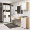 AKORD FIN Fürdőszobai Oszlopszekrény 140cm Artisan Tölgy-Fehér