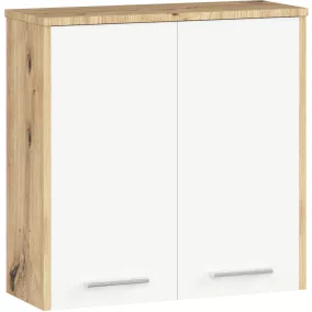   AKORD FIN Fali Fürdőszobai Szekrény Artisan Tölgy-Fehér 60cm