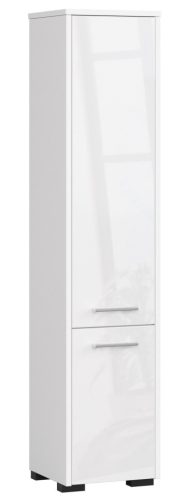 AKORD FIN Magasfényű Fehér Fürdőszobai Oszlopszekrény 140cm