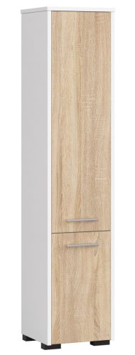 AKORD FIN Fürdőszobai Oszlopszekrény 140cm Fehér/Sonoma Tölgy