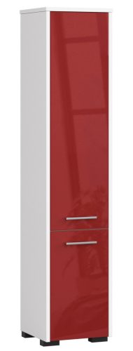 AKORD FIN Fürdőszobai Oszlopszekrény 140cm Piros Magasfényű