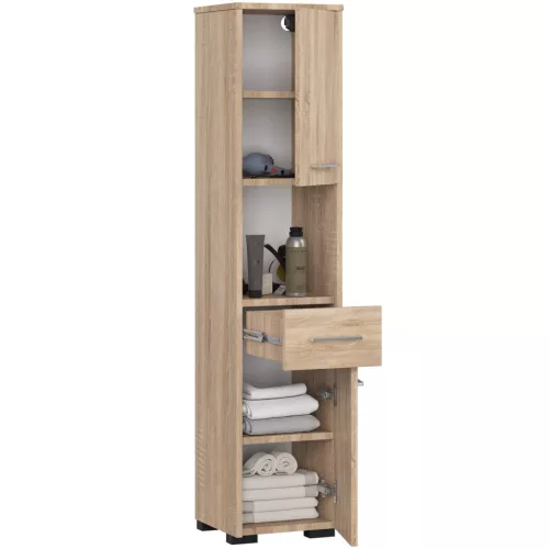 AKORD FIN Fürdőszobai Álló Szekrény Sonoma Tölgy 140cm