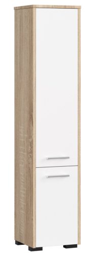 AKORD FIN Fürdőszobai Oszlopszekrény 140cm Sonoma Tölgy Fehér