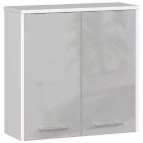   AKORD FIN Fali Fürdőszobaszekrény 60 cm Fehér/Metál Magasfényű