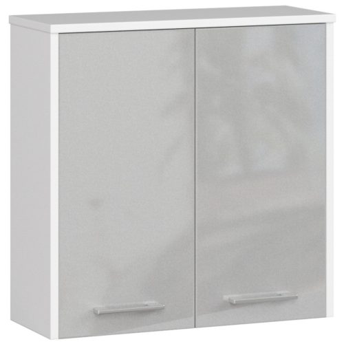 AKORD FIN Fali Fürdőszobaszekrény 60 cm Fehér/Metál Magasfényű