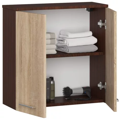 AKORD FIN Fürdőszobai Fali Szekrény Laminált Wenge-Sonoma 60cm