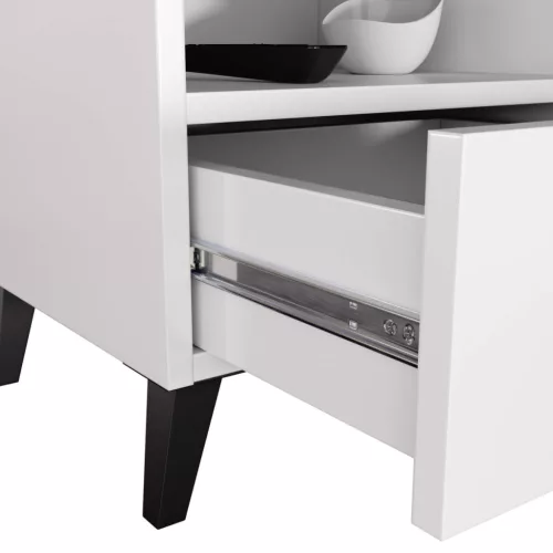 MOBI K-01 Fehér-Fekete Éjjeliszekrény Laminált Lap