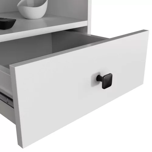 MOBI K-01 Fehér-Fekete Éjjeliszekrény Laminált Lap