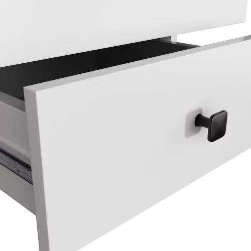 AKORD MOBI K-02 Éjjeliszekrény Laminált Fehér-Fekete Matt