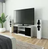 AKORD Modern TV Szekrény 120 Fehér-Fekete Magasfényű Akril