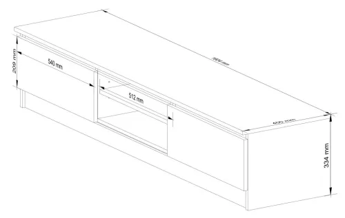 AKORD CLP K160 TV-szekrény Laminált Fehér Matt