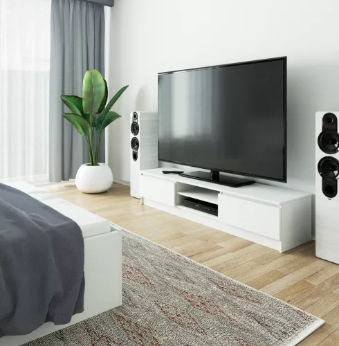 AKORD CLP K160 TV-szekrény Laminált Fehér Matt