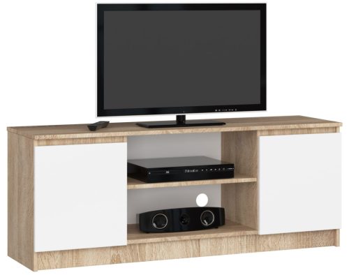 AKORD Modern TV Szekrény 140 Sonoma Tölgy Fehér