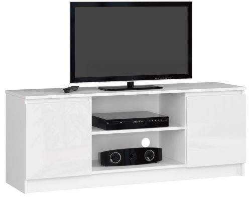 AKORD Modern TV Szekrény 140 Fehér Magasfényű Akril