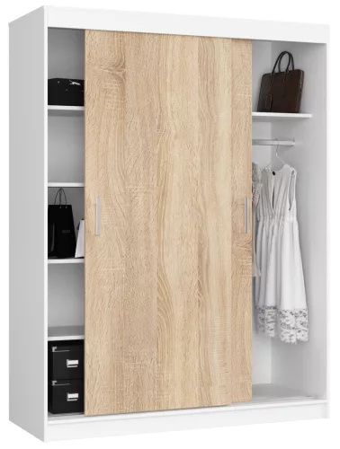 AKORD CLP MONO Tolóajtós Szekrény Fehér/Sonoma Tölgy 150cm