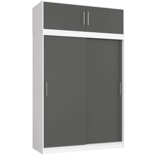 AKORD CLP Tolóajtós Rátétszekrény 150cm Laminált Fehér-Szürke