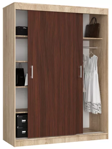 AKORD CLP MONO Tolóajtós szekrény sonoma tölgy/wenge 150 cm