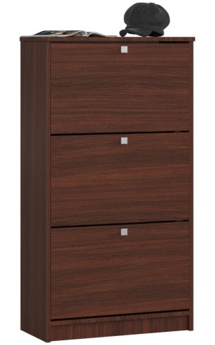 AKORD Klasszikus Cipősszekrény 3-Ajtós Laminált Wenge