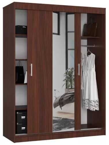 AKORD CLP Tolóajtós Szekrény Tükörrel Wenge 150cm