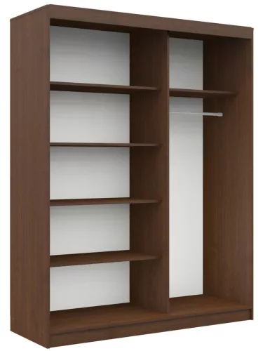 AKORD CLP Tolóajtós Szekrény Wenge-Fehér Tükörrel 150cm