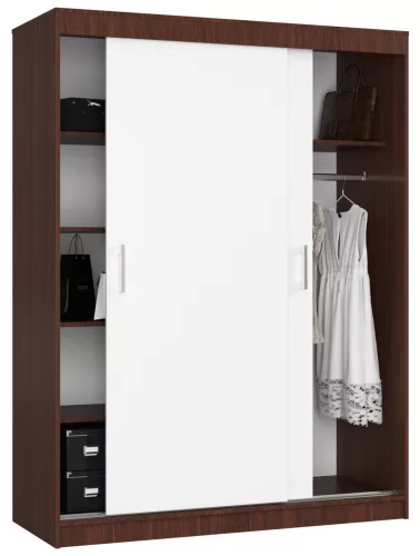 AKORD CLP MONO Tolóajtós Szekrény Wenge-Fehér 150cm