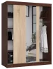 AKORD CLP Tolóajtós Szekrény Wenge Sonoma Tükörrel 150cm