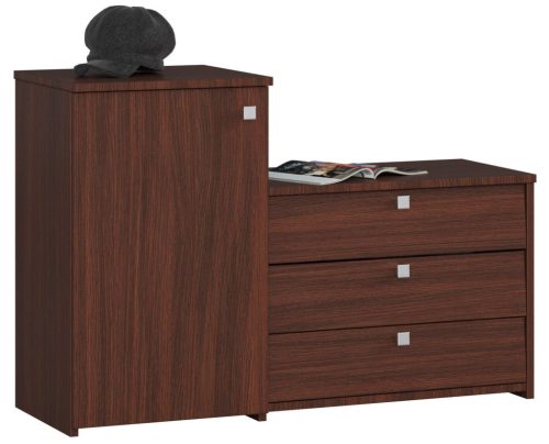 AKORD Klasszikus S16 Cipősszekrény Komóddal Laminált Wenge