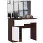   Fésülködőasztal Tükörrel Clp P-2/sl 900x600 Bal Oldali Wenge / Fehér