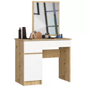   Fésülködőasztal Tükörrel Clp P-2/sl Bal Oldali Artisan Tölgy / Fehér
