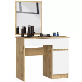   Fésülködőasztal Tükörrel Clp P-2/sl Jobb Oldali Artisan Tölgy / Fehér