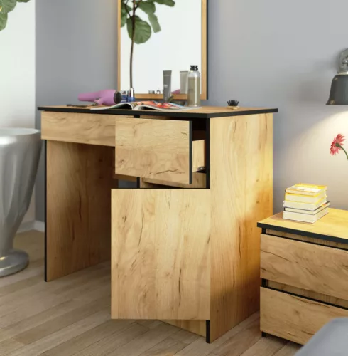 AKORD Craft Tölgy Fésülködőasztal Tükörrel Jobbos