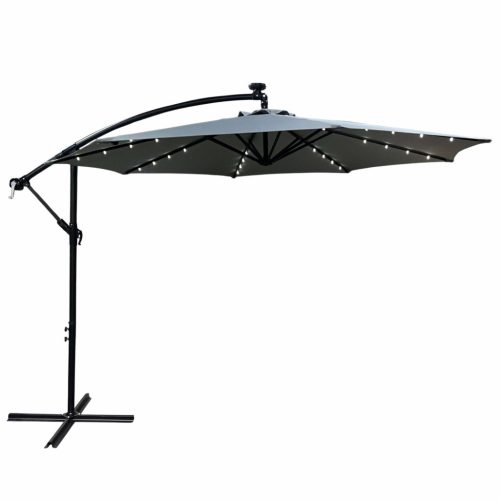 Fancy Garden MILIN LED Világítású Világosszürke Kerti Napernyő