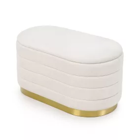 AKORD BELLA Tárolós Puff Welur Krém Modern Glamour