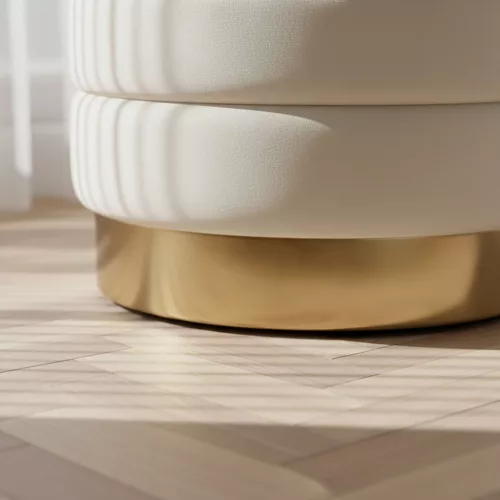 AKORD BELLA Tárolós Puff Welur Krém Modern Glamour