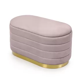   AKORD BELLA Tárolós Puff Bársony Púderrózsaszín Modern Glamour