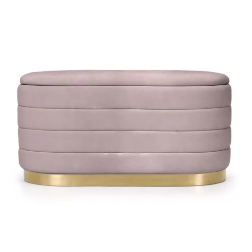 AKORD BELLA Tárolós Puff Bársony Púderrózsaszín Modern Glamour