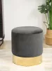 AKORD Golden Tárolós Puff Bársony Grafitszürke Arany Lábbal