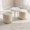 AKORD LUNA pufa tárolórekeszes welur krém modern glamour
