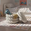 AKORD Mollis Tároló Puff Teddy Anyag Mglista Biel 55 cm