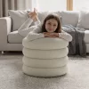 AKORD Mollis Tároló Puff Teddy Anyag Mglista Biel 55 cm