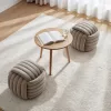 AKORD NILO Pufa Podnóżek Welur Przygaszony Beż Pleciony Design