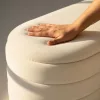 AKORD PUFFO Tárolós Pufa Welur Krémszínű Nyitható