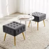 AKORD Furniture Factory QUADRA Pufa Welur Grafitowy Pikowana